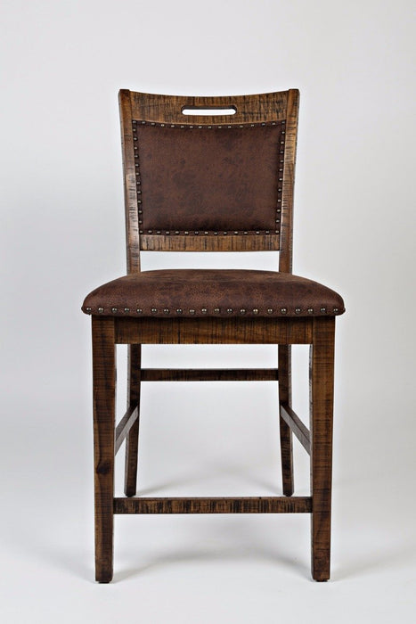 Jofran Cannon Valley Upholstered Back Counter Stool in Dark Brown (Set of 2) image