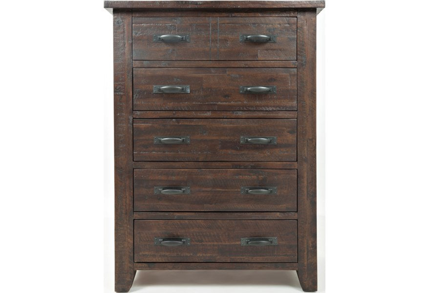 Jofran Jackson Lodge 5 Drawer Chest in Distressed - Holmwood's Furniture & Design Center (Somersworth, NH)