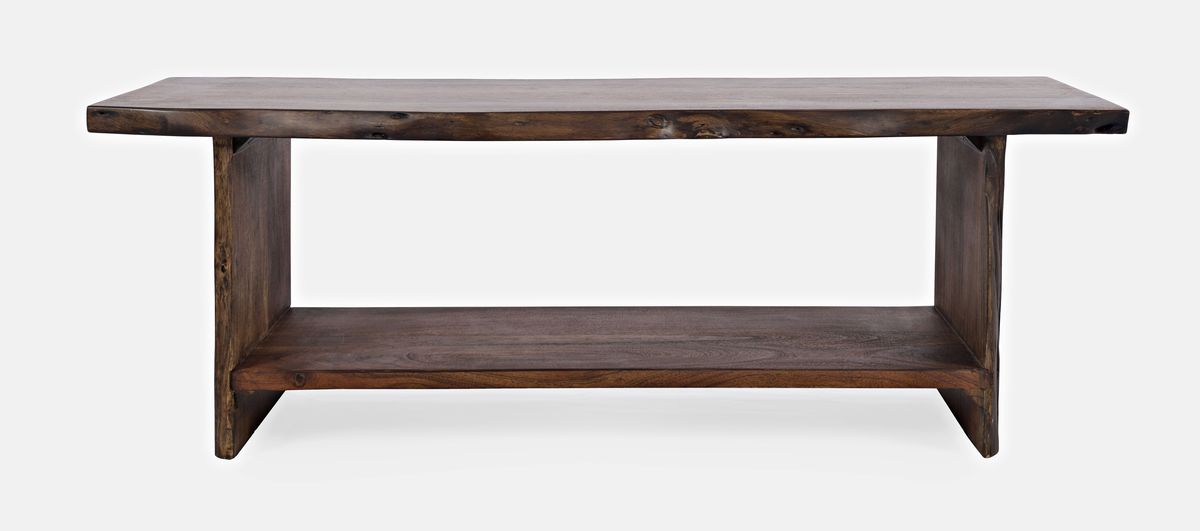 Jofran Cooper Live Edge 52" Solid Acacia Storage Bench in Chestnut image