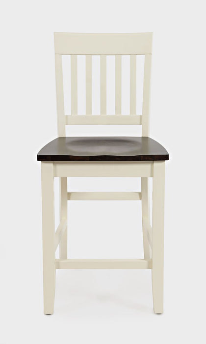 Jofran Decatur Lane Farmhouse Acacia Counter Stool (Set of 2) in White image
