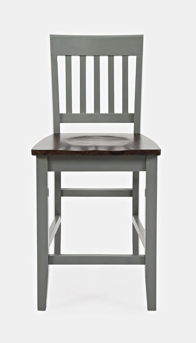 Jofran Decatur Lane Farmhouse Acacia Counter Stool (Set of 2) in Grey image