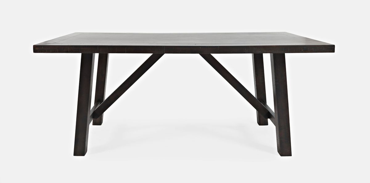 Jofran American Rustics 72" Distressed Acacia Trestle Dining Table in Rustic Brown image