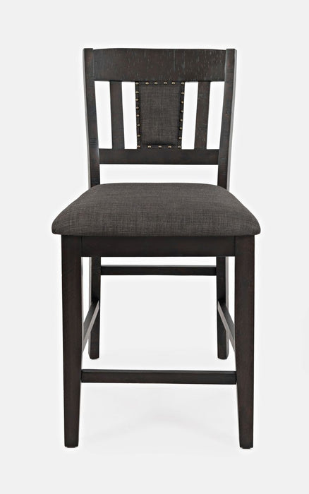 Jofran American Rustics Upholstered Slatback Stool (Set of 2) in Rustic Brown image