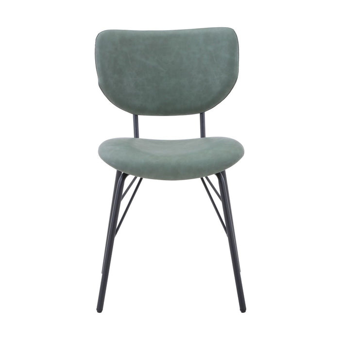 Jofran Owen Contemporary Modern Faux Leather Split-Back Upholstered Dining Chair (Set of 2) in Jade image