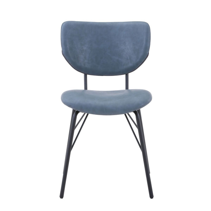 Jofran Owen Contemporary Modern Faux Leather Split-Back Upholstered Dining Chair (Set of 2) in Slate image