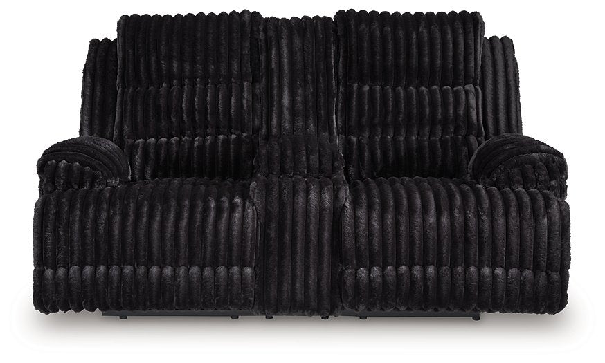 Rhine Falls Reclining Loveseat with Console - Holmwood's Furniture & Design Center (Somersworth, NH)