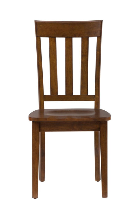 Jofran Simplicity Solid Wood Classic Slat Back Dining Chair (Set of 2) in Caramel image