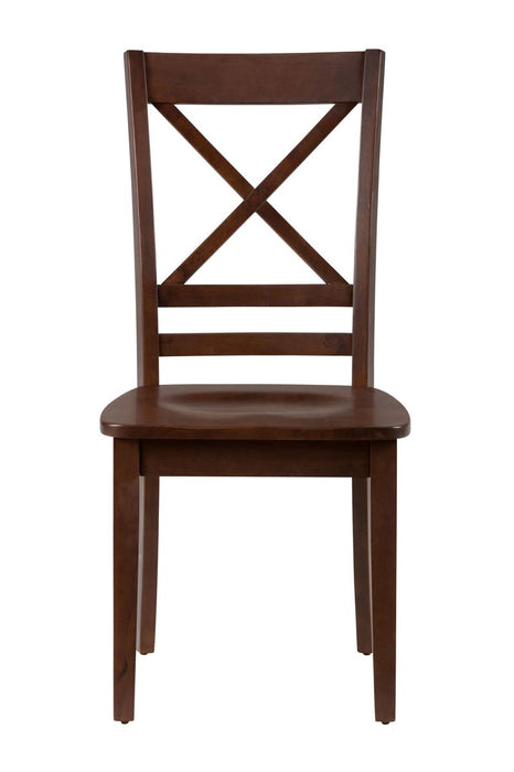 Jofran Simplicity Solid Wood Classic Cross-Back Dining Chair (Set of 2) in Caramel image