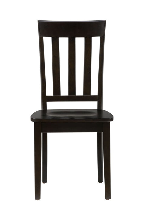 Jofran Simplicity Solid Wood Classic Slat Back Dining Chair (Set of 2) in Espresso Brown image
