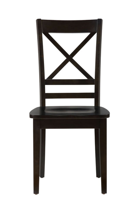 Jofran Simplicity Solid Wood Classic Cross-Back Dining Chair (Set of 2) in Espresso Brown image