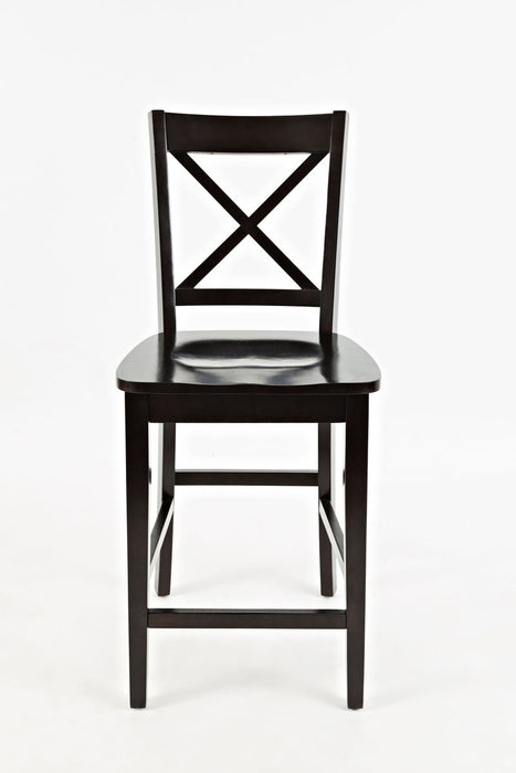 Jofran Simplicity Solid Wood Classic X-Back Stool (Set of 2) in Espresso Brown image