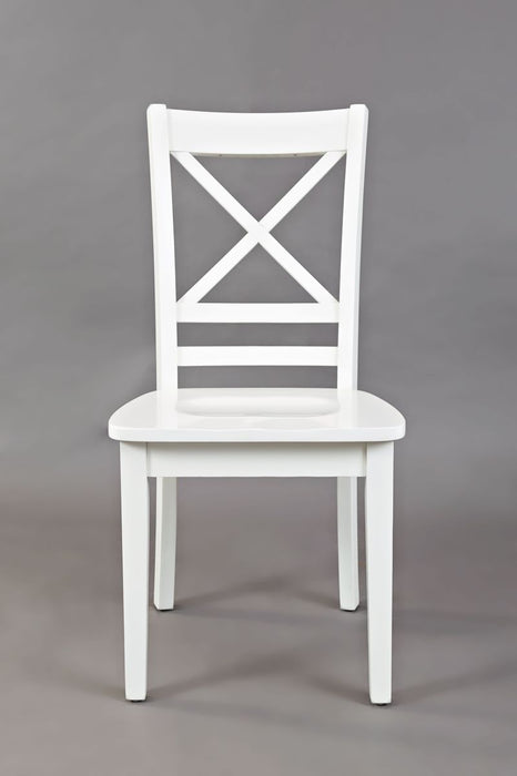 Jofran Simplicity Solid Wood Classic Cross-Back Dining Chair (Set of 2) in Paperwhite image