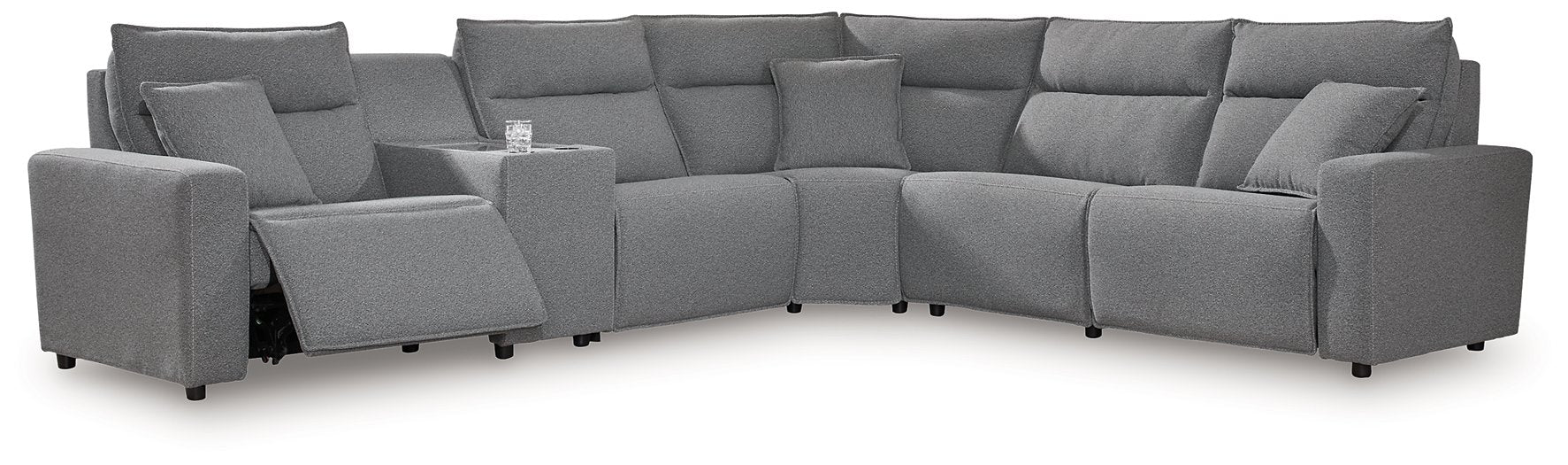 Modmax Reclining Sectional with Console - Holmwood's Furniture & Design Center (Somersworth, NH)