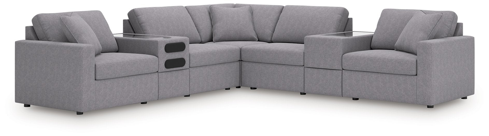 Modmax Balanced Sectional with Audio and Storage Consoles - Holmwood's Furniture & Design Center (Somersworth, NH)