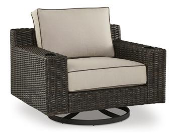 Coastline Bay Outdoor Swivel Lounge with Cushion - Holmwood's Furniture & Design Center (Somersworth, NH)