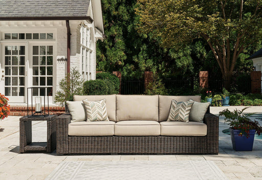 Coastline Bay Outdoor Sofa with Cushion - Holmwood's Furniture & Design Center (Somersworth, NH)