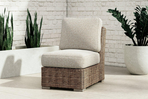 Beachcroft Outdoor Armless Chair with Cushion - Holmwood's Furniture & Design Center (Somersworth, NH)