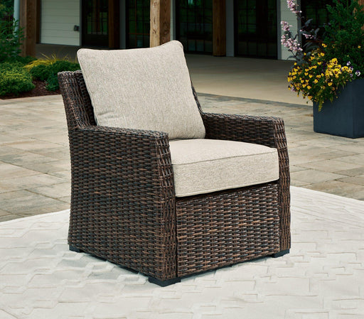 Brook Ranch Outdoor Lounge Chair with Cushion - Holmwood's Furniture & Design Center (Somersworth, NH)