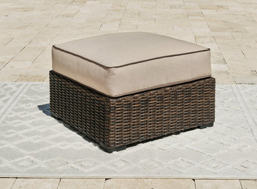 Coastline Bay Outdoor Ottoman with Cushion - Holmwood's Furniture & Design Center (Somersworth, NH)