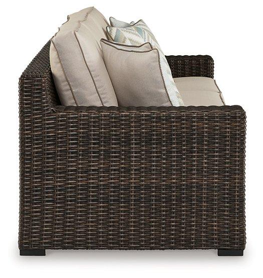 Coastline Bay Outdoor Sofa with Cushion - Holmwood's Furniture & Design Center (Somersworth, NH)