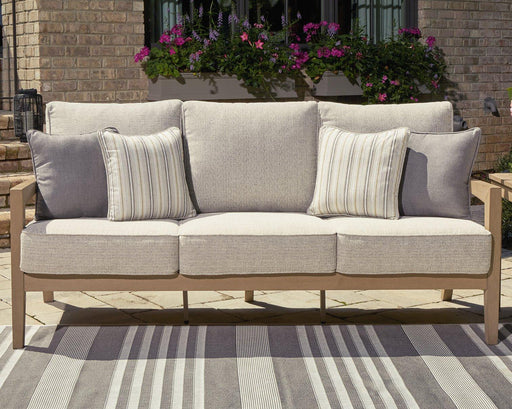 Hallow Creek Outdoor Sofa with Cushion - Holmwood's Furniture & Design Center (Somersworth, NH)