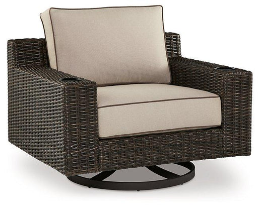 Coastline Bay Outdoor Swivel Lounge with Cushion - Holmwood's Furniture & Design Center (Somersworth, NH)