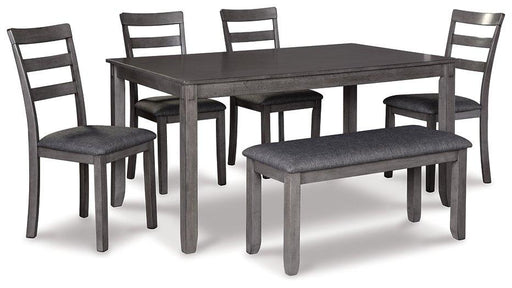 Bridson Dining Table and Chairs with Bench (Set of 6) - Holmwood's Furniture & Design Center (Somersworth, NH)