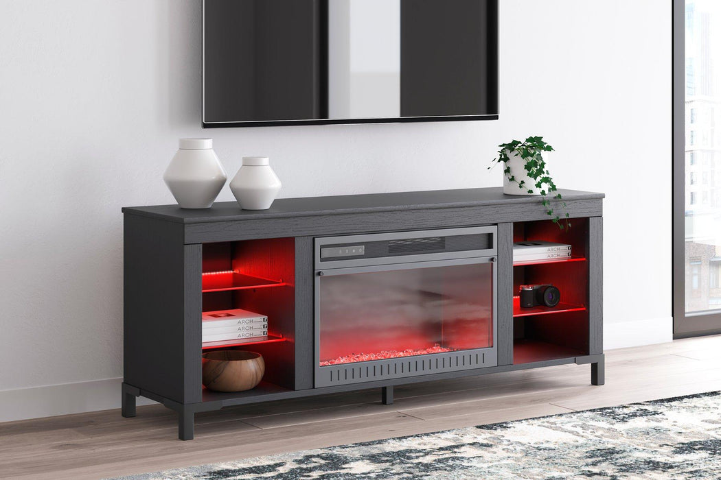 Cayberry 60" TV Stand with Electric Fireplace - Holmwood's Furniture & Design Center (Somersworth, NH)
