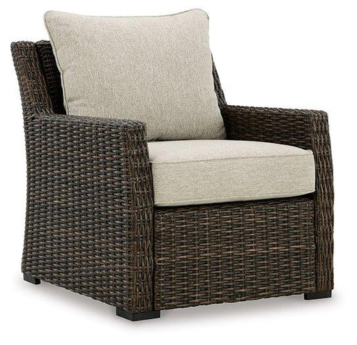 Brook Ranch Outdoor Lounge Chair with Cushion - Holmwood's Furniture & Design Center (Somersworth, NH)