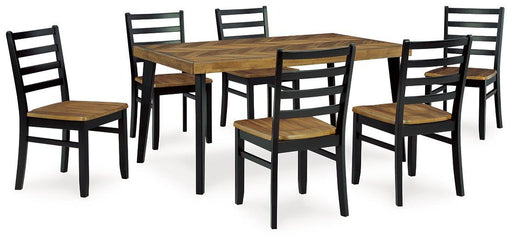 Blondon Dining Table and 6 Chairs (Set of 7) - Holmwood's Furniture & Design Center (Somersworth, NH)