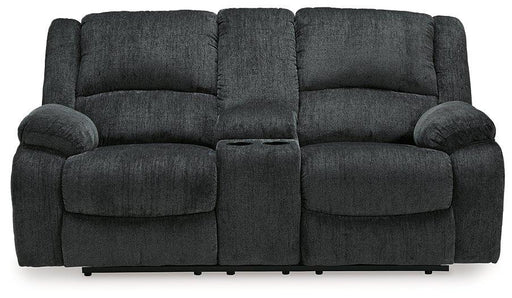 Draycoll Power Reclining Loveseat with Console - Holmwood's Furniture & Design Center (Somersworth, NH)