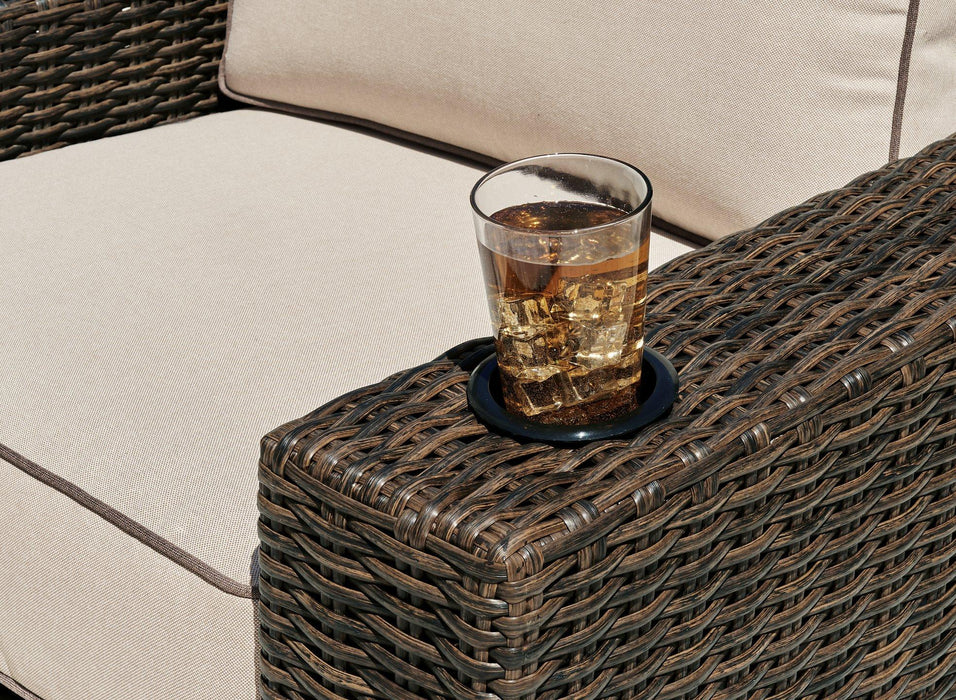 Coastline Bay Outdoor Swivel Lounge with Cushion - Holmwood's Furniture & Design Center (Somersworth, NH)