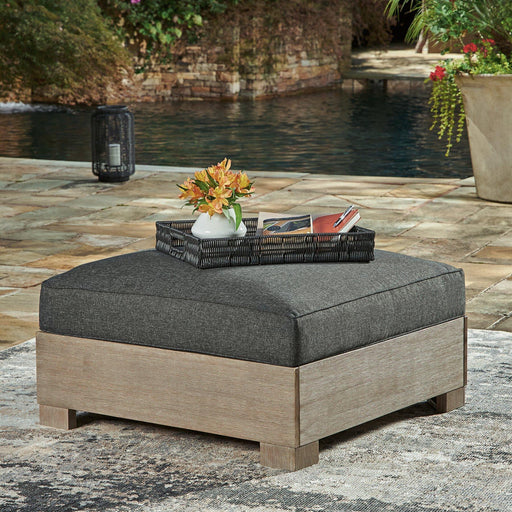 Citrine Park Outdoor Ottoman with Cushion - Holmwood's Furniture & Design Center (Somersworth, NH)