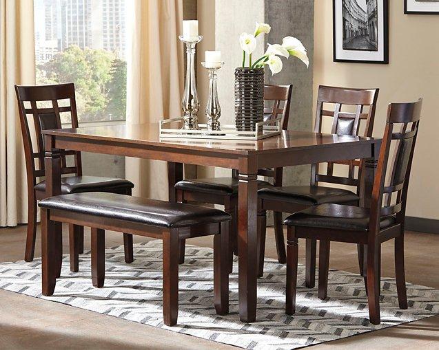 Bennox Dining Table and Chairs with Bench (Set of 6) - Holmwood's Furniture & Design Center (Somersworth, NH)