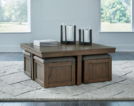 Boardernest Coffee Table with 4 Stools - Holmwood's Furniture & Design Center (Somersworth, NH)