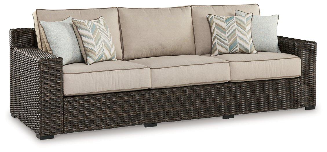 Coastline Bay Outdoor Sofa with Cushion - Holmwood's Furniture & Design Center (Somersworth, NH)