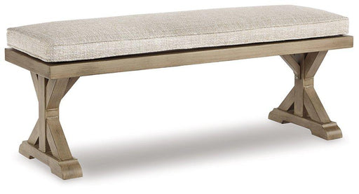 Beachcroft Outdoor Bench with Cushion - Holmwood's Furniture & Design Center (Somersworth, NH)
