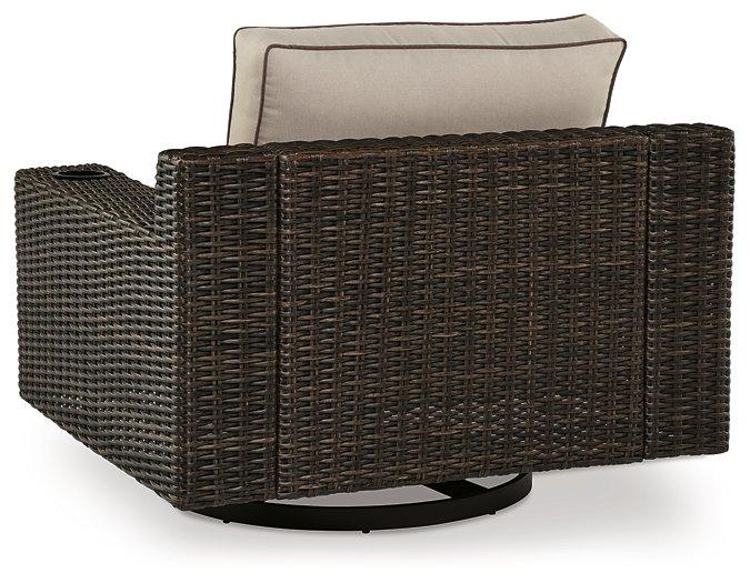 Coastline Bay Outdoor Swivel Lounge with Cushion - Holmwood's Furniture & Design Center (Somersworth, NH)