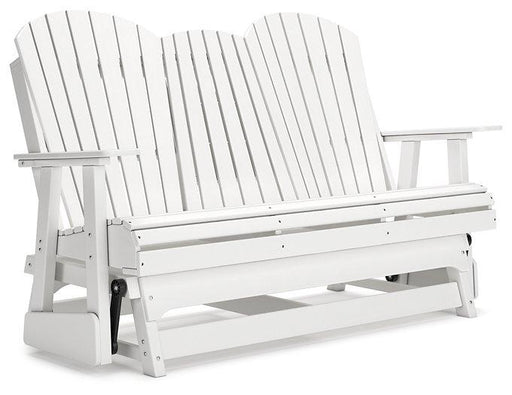 Hyland wave Outdoor Glider Loveseat - Holmwood's Furniture & Design Center (Somersworth, NH)