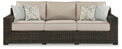 Coastline Bay Outdoor Sofa with Cushion - Holmwood's Furniture & Design Center (Somersworth, NH)