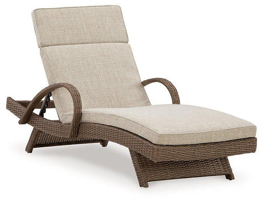 Beachcroft Outdoor Chaise Lounge with Cushion - Holmwood's Furniture & Design Center (Somersworth, NH)