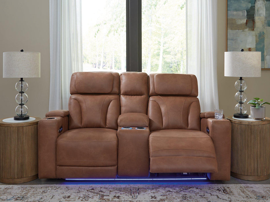Clean-Slate Power Reclining Loveseat with Console - Holmwood's Furniture & Design Center (Somersworth, NH)