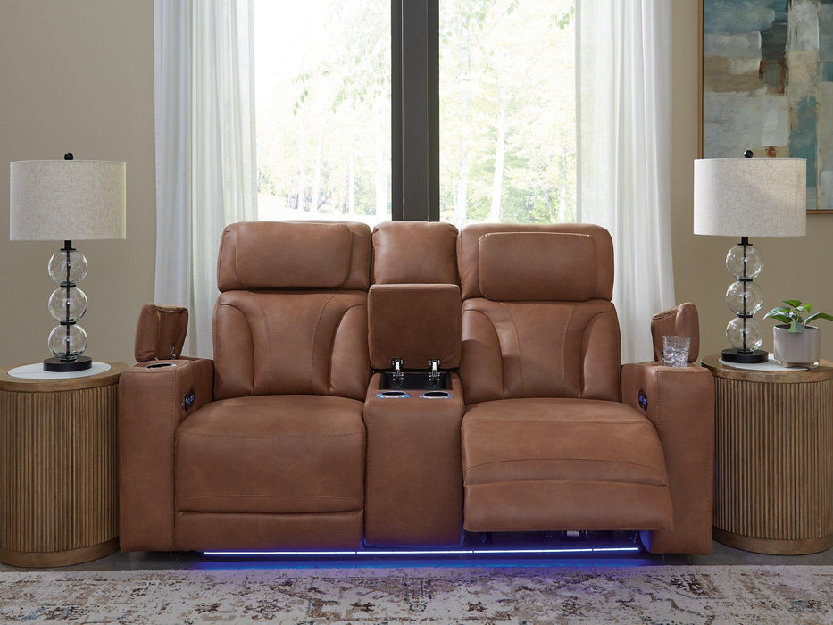 Clean-Slate Power Reclining Loveseat with Console - Holmwood's Furniture & Design Center (Somersworth, NH)