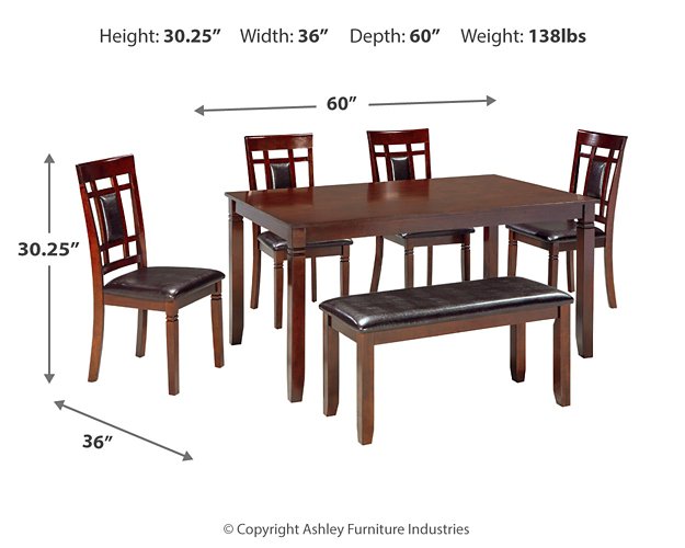 Bennox Dining Table and Chairs with Bench (Set of 6) - Holmwood's Furniture & Design Center (Somersworth, NH)