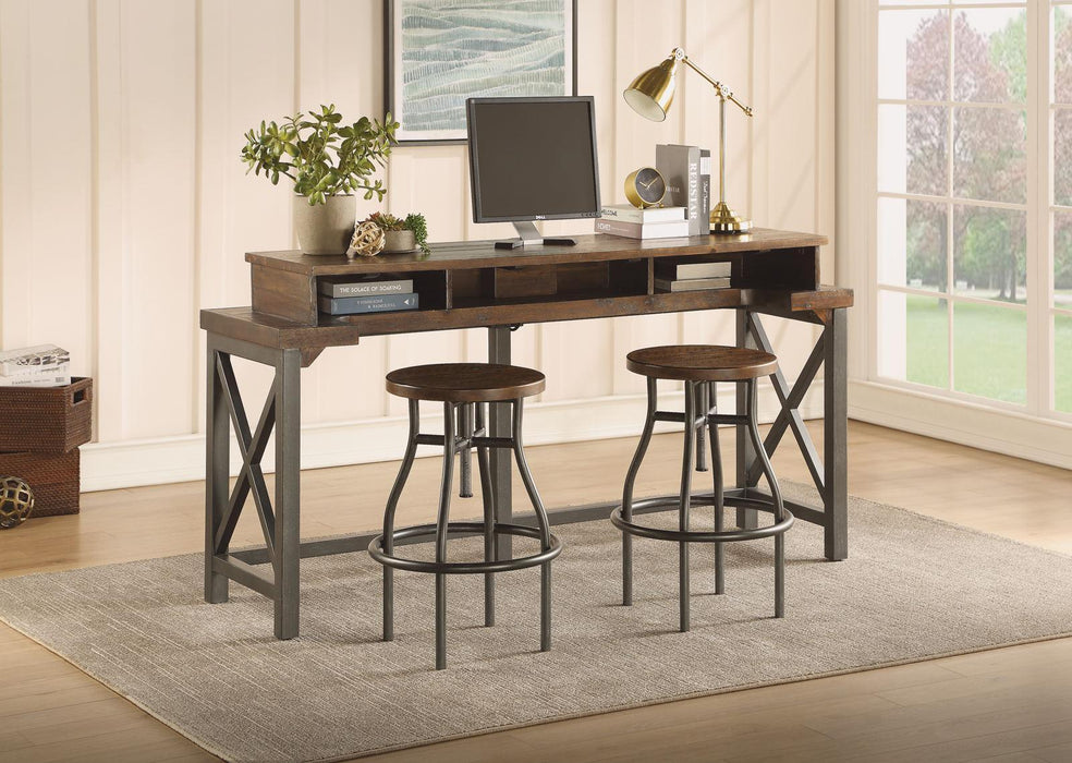 Flexsteel Carpenter Stool in Rustic Brown - Holmwood's Furniture & Design Center (Somersworth, NH)