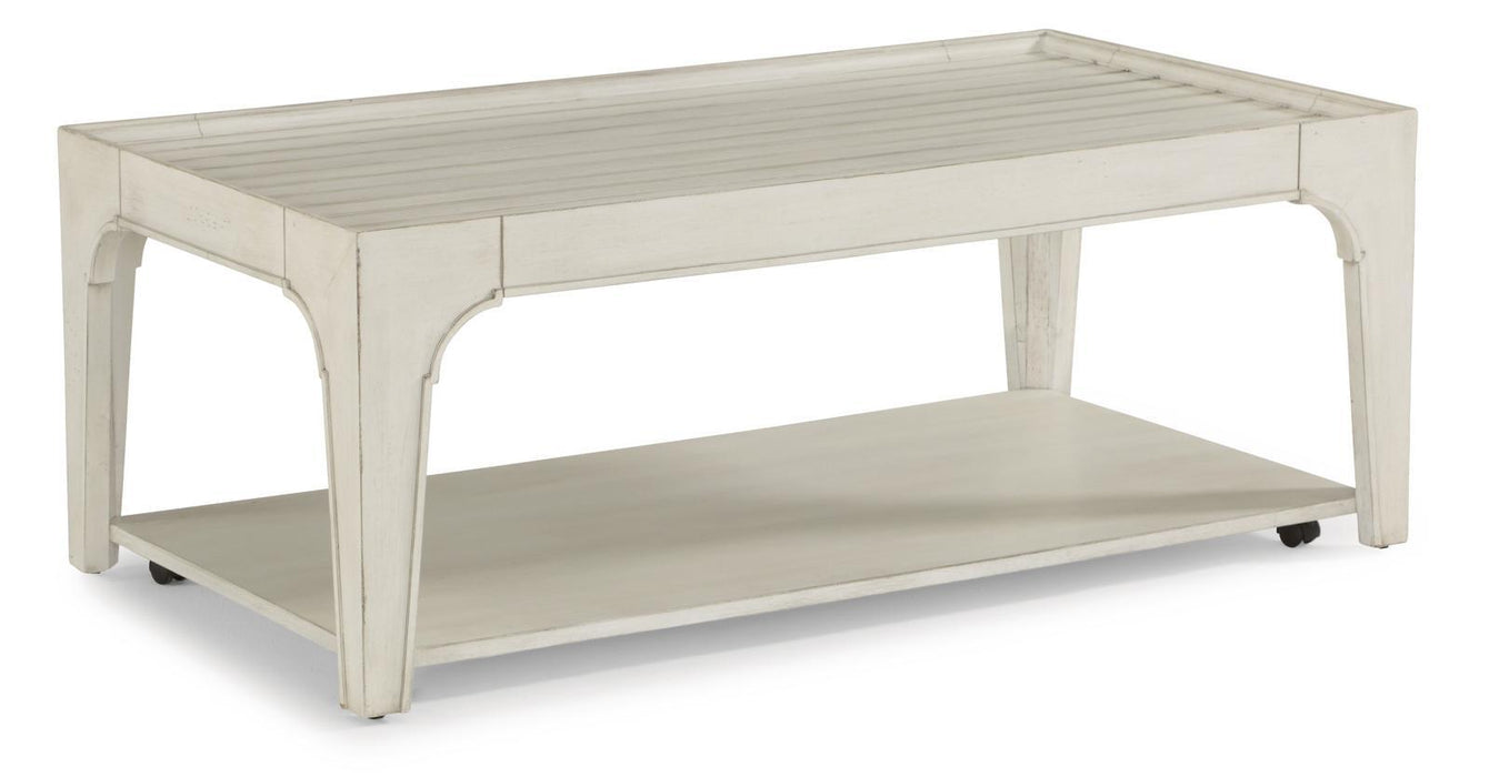 Flexsteel Harmony Rectangular Cocktail Table with Casters in White - Holmwood's Furniture & Design Center (Somersworth, NH)