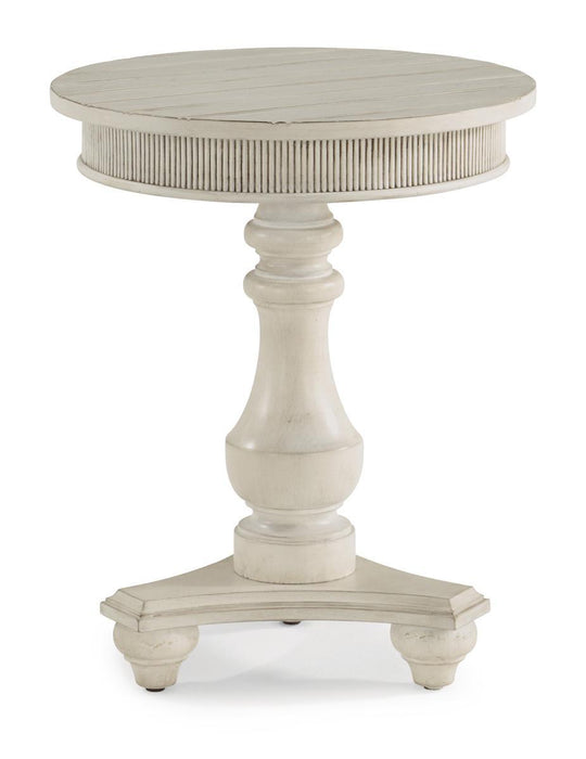 Flexsteel Harmony Round Chairside Table in White - Holmwood's Furniture & Design Center (Somersworth, NH)
