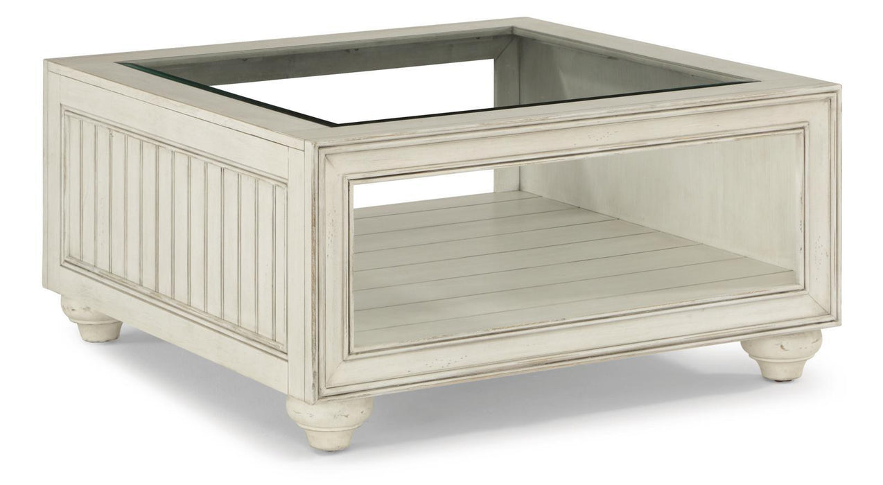 Flexsteel Harmony Square Cocktail Table with Casters in White - Holmwood's Furniture & Design Center (Somersworth, NH)