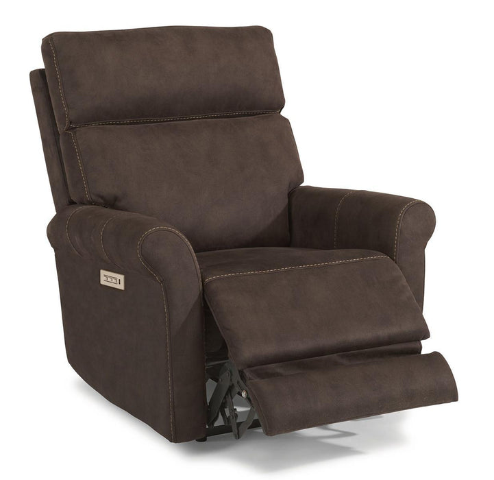 Flexsteel Owen Power Recliner with Power Headrest and Lumbar - Holmwood's Furniture & Design Center (Somersworth, NH)