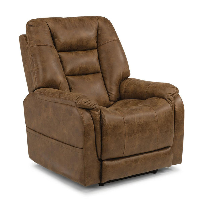 Flexsteel Theo Power Recliner with Power Headrest and Lumbar - Holmwood's Furniture & Design Center (Somersworth, NH)